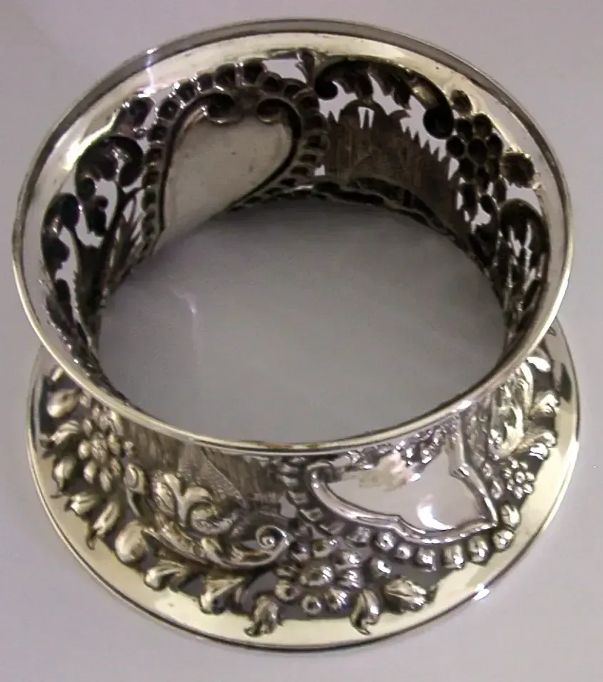 Porte-plat en argent massif sterling, Chester 1900, époque victorienne - 464 g photo vintage