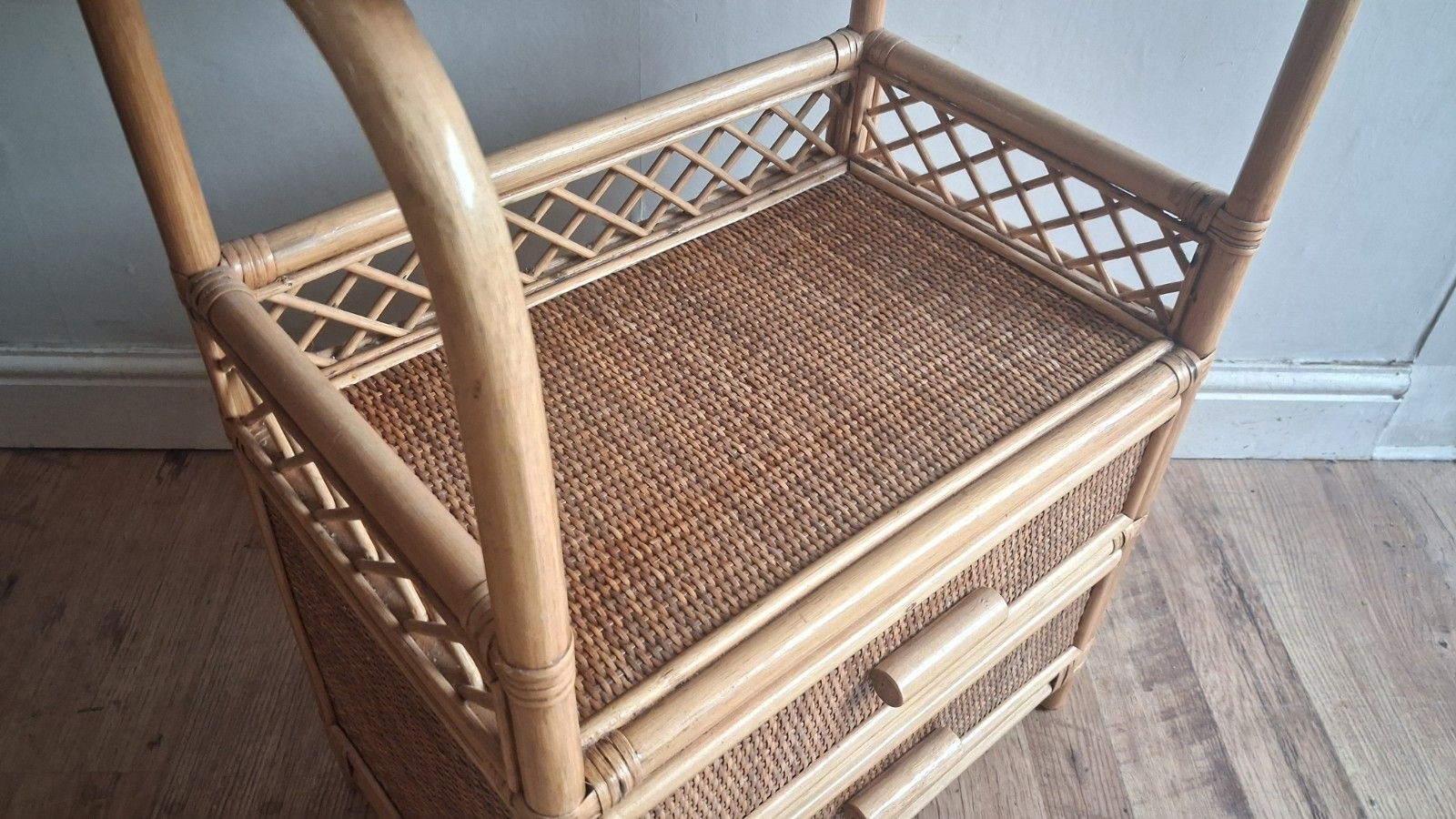 Superb 1970's Bamboo And Rattan  Chest / Cabinet /Nightstand/Drawers  In Vgc photo furniture