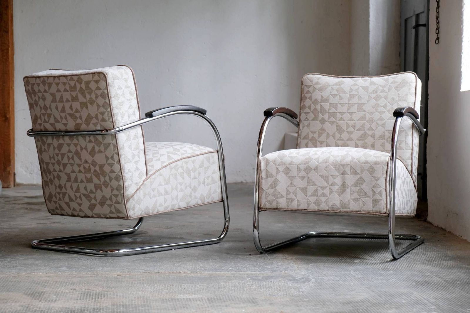 1 Of 2 Bauhaus Armchair Mücke Melder Famos Fn21 With New Fabric Cover photo furniture