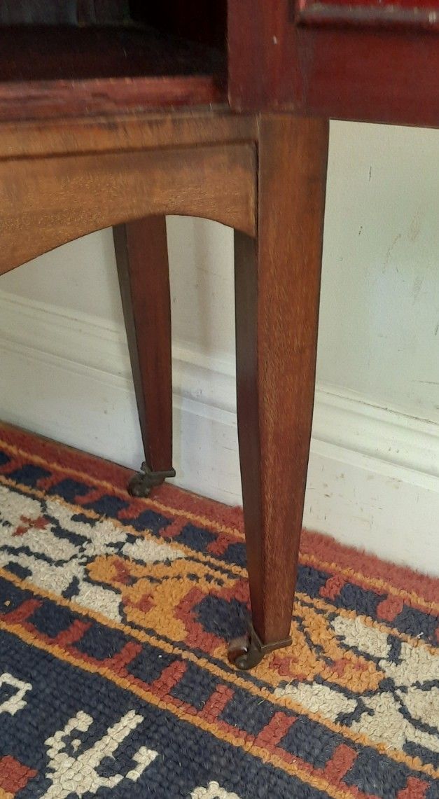 photo vinterior Antique Edwardian Mahogany Inlaid Glazed Display Cabinet With Key
