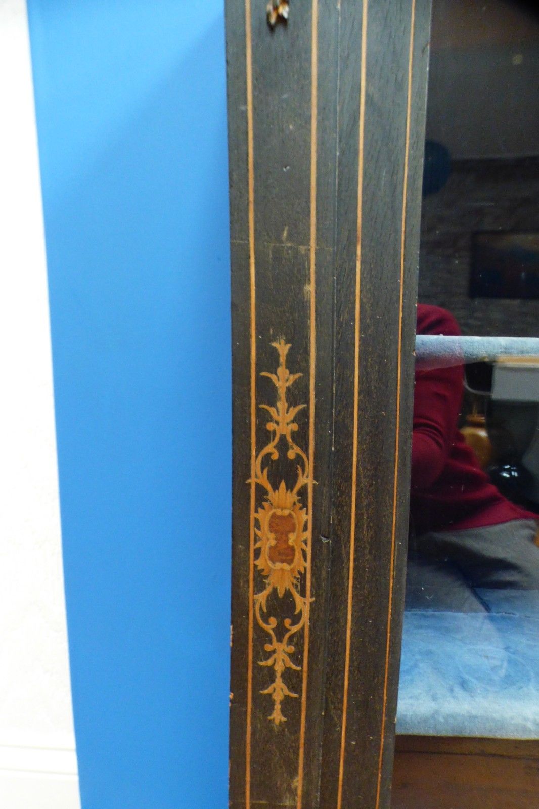 210.0 Victorian Ebonised Pier Display Glazed Cabinet Ornate Details Uk Delivery photo