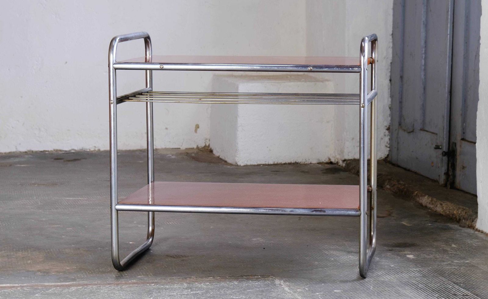 Bauhaus Side Table / Art Deco Shelf Made Of Steel Tubes photo 704.0