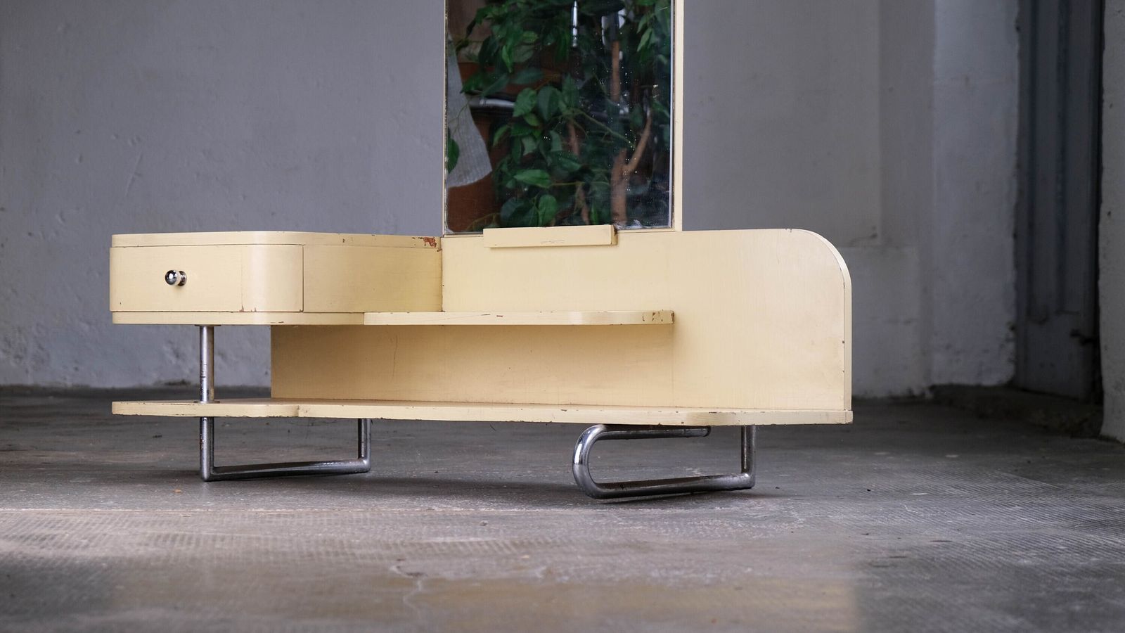 Cream Colored Bauhaus Mirror Chest Of Drawers photo for sale