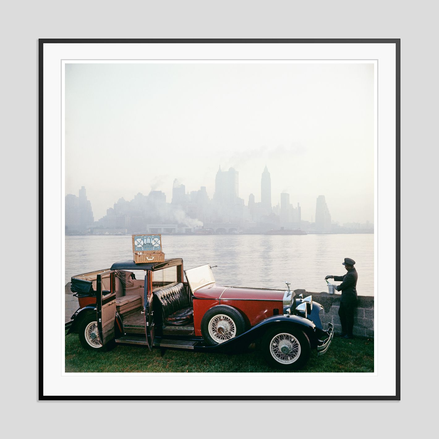 Slim Aarons 'New York Picnic' Archival Pigment Print Framed In Black photo furniture