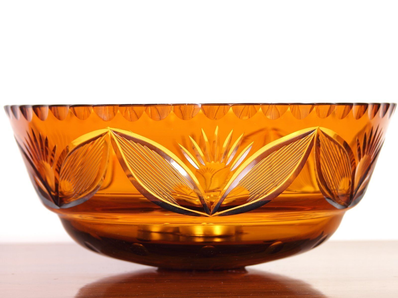 photo furniture Bohemian Amber  Glass Bowl, Czechoslovakia, 1940s