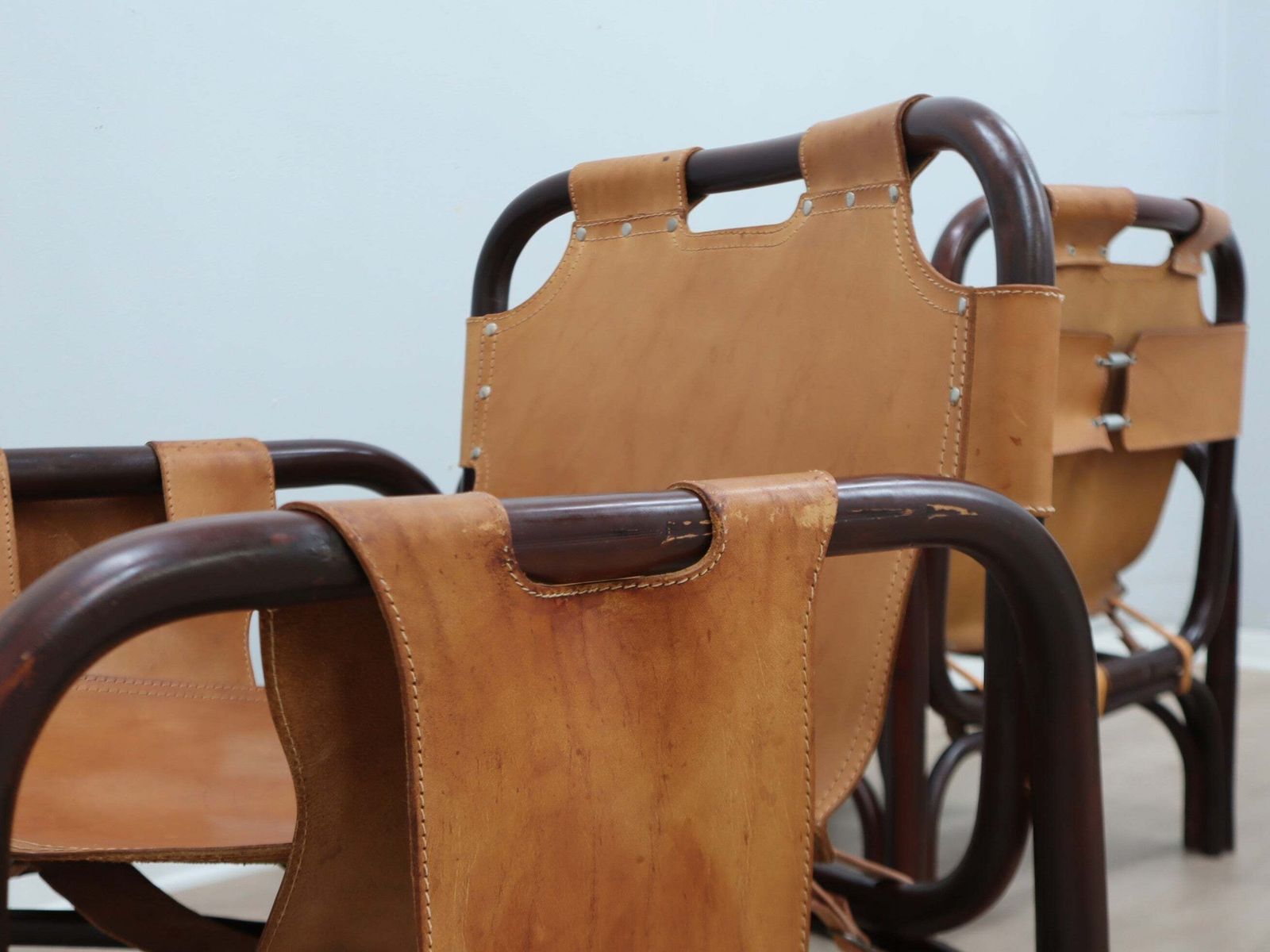 Mid-Century Tito Agnoli fauteuil, leer en bamboe, jaren 1960 photo buy