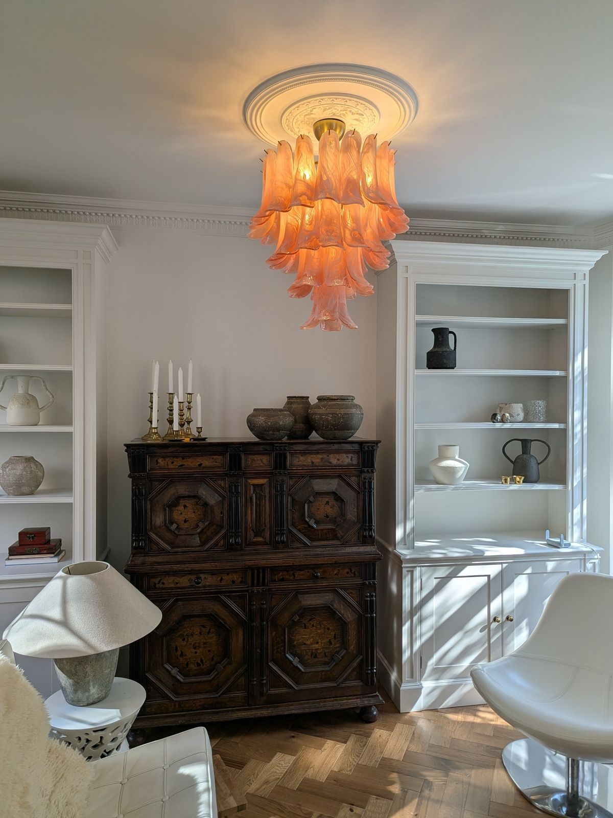Murano Chandelier (Glass Part 50x65cm Chain: 1m Flexi ). Similar From Soho Home photo 2800.0