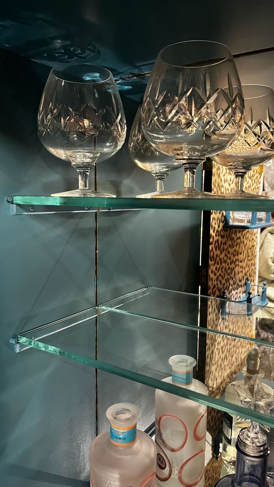 photo buy Stunning Queen Anne Style Vintage Drinks Cabinet, Hand Painted Luxury Black And White Stripe Exterior, Gold Accents
