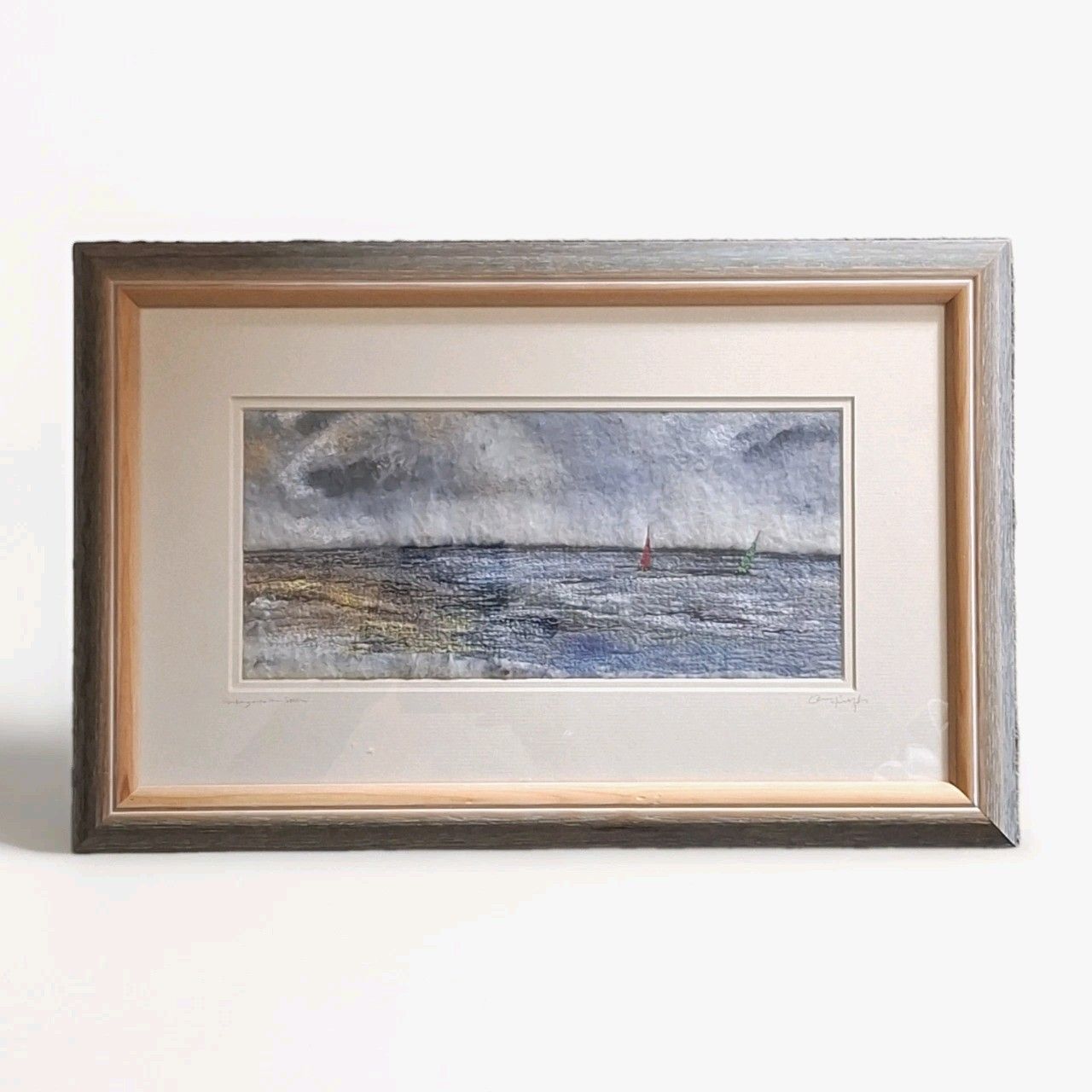 Caroline Hyde Brown One Off Textile Embroidered Seascape Solent Liberty London