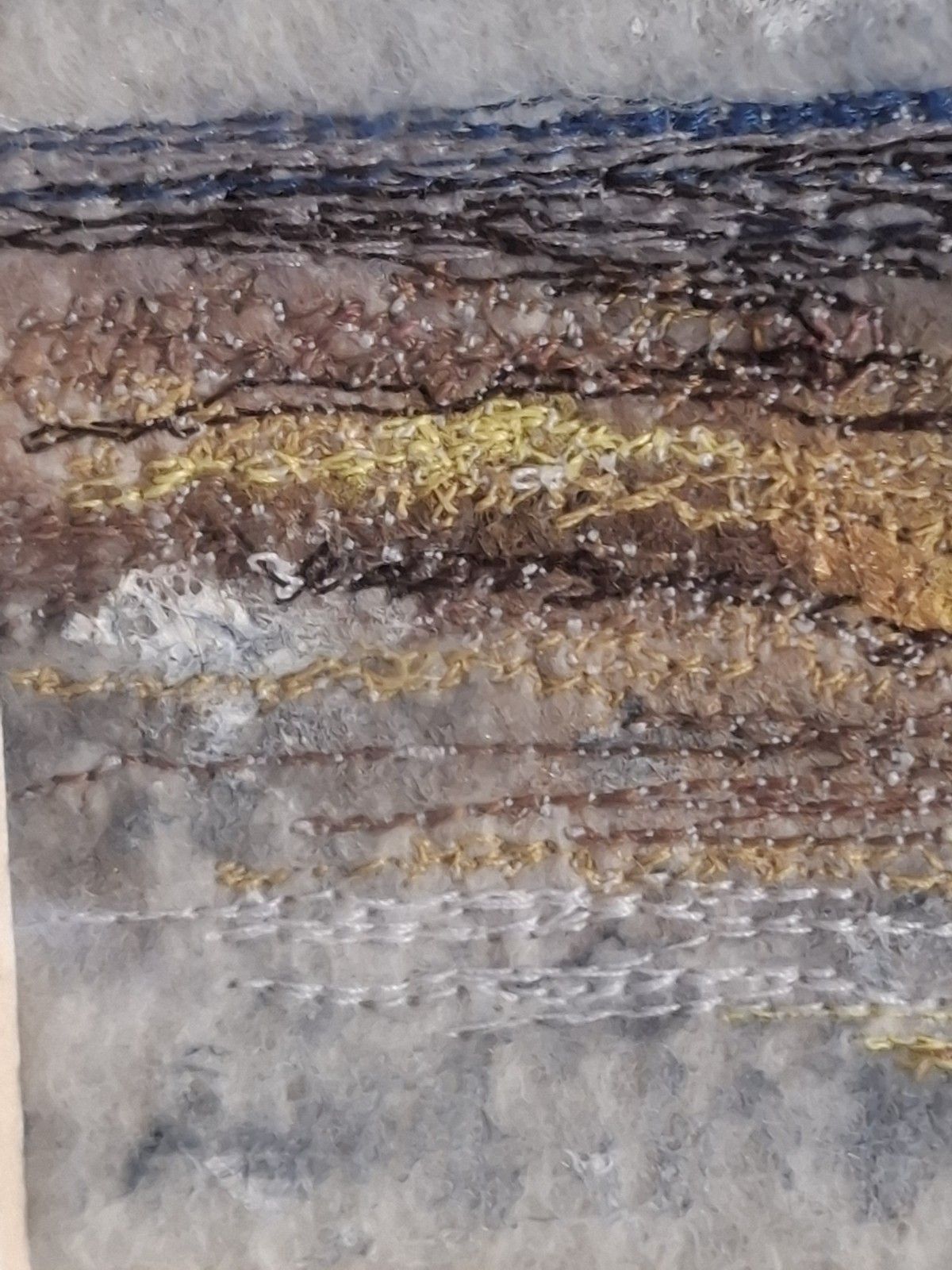 photo for sale Caroline Hyde Brown One Off Textile Embroidered Seascape Solent Liberty London