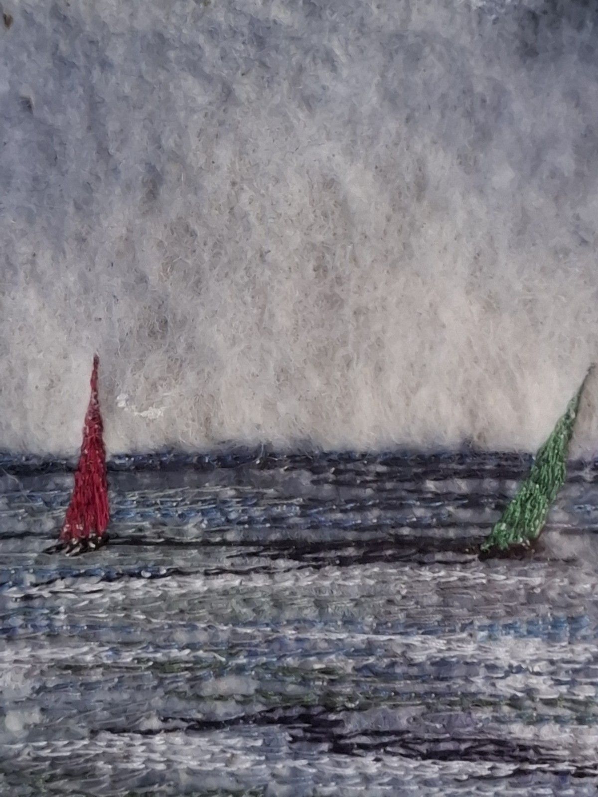 60.0 Caroline Hyde Brown One Off Textile Embroidered Seascape Solent Liberty London photo