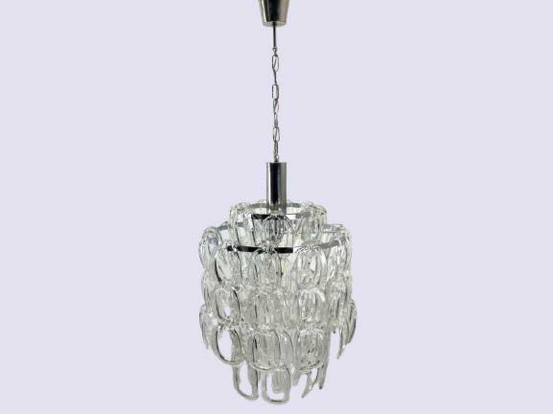 Murano Chandelier  Mid Century Chandelier  Italian Lamp 60s  Pop Art Glass Chandelier photo Lighting