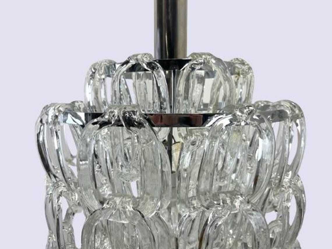 Murano Chandelier  Mid Century Chandelier  Italian Lamp 60s  Pop Art Glass Chandelier photo 2440.0
