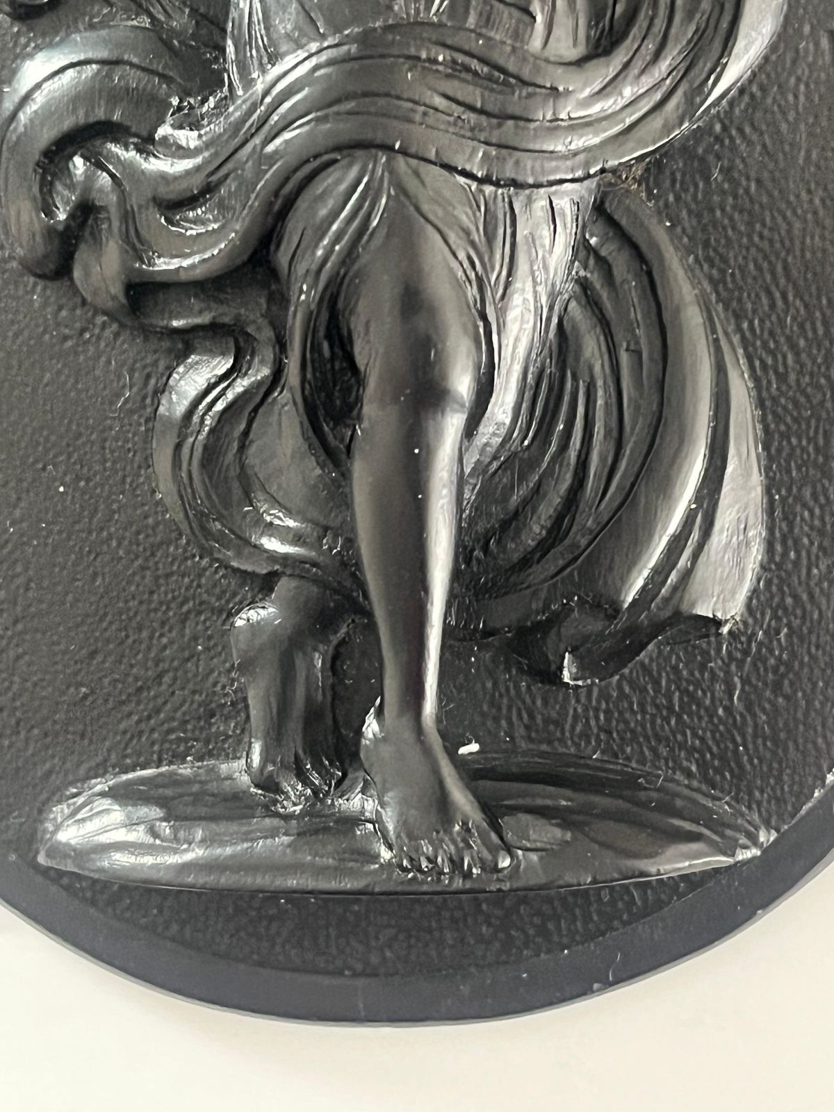 Antiek zwart basalt wandreliëf, mogelijk van Josiah Wedgwood, ca. 1860 photo 281.0