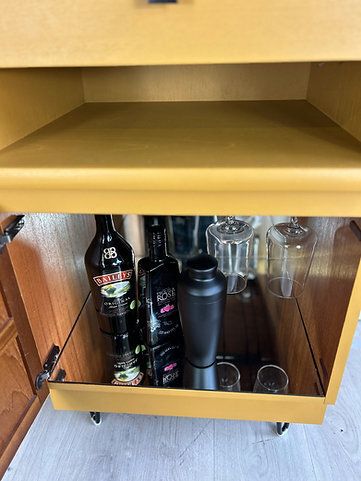 Mustard Yellow Nathan Drinks Cabinet  Mid‑Century Vintage Furniture  Kimterior photo 495.0