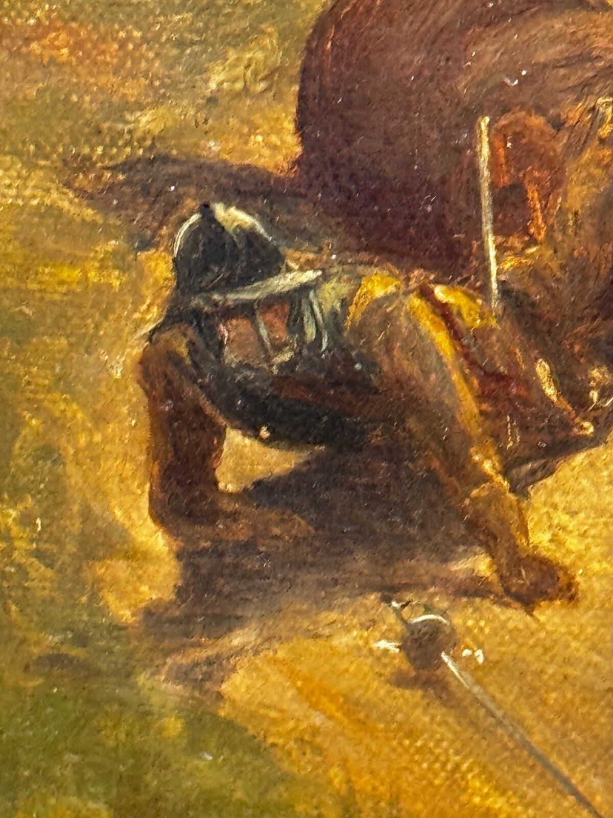 photo vinterior 19th Century Oil Painting Civil War Royalist Pursued By Roundheads Escape From Worcester 1651 Gilt Framed