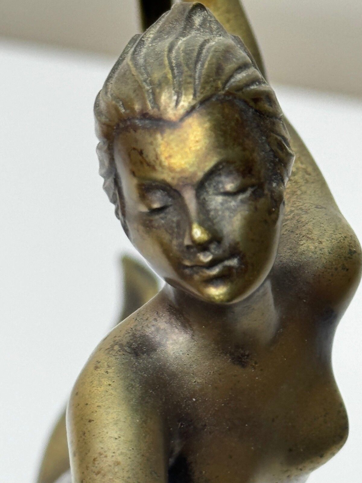 Austrian Art Deco Sculpture Dancing Lady Closed Eyes With Elegant Legs Lorenzl photo 5000.0