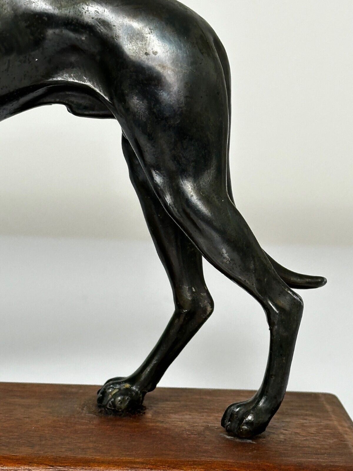 Small British Art Deco Sporting Prized Racing Greyhound Stud Bronze Sculpture photo Art
