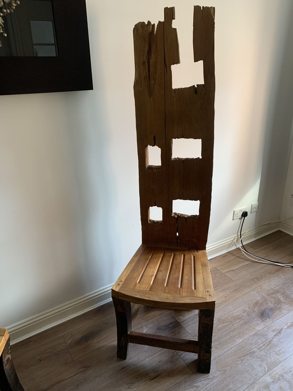 Vintage Balinese Teak Folk Art Chairs X2 photo 745.0