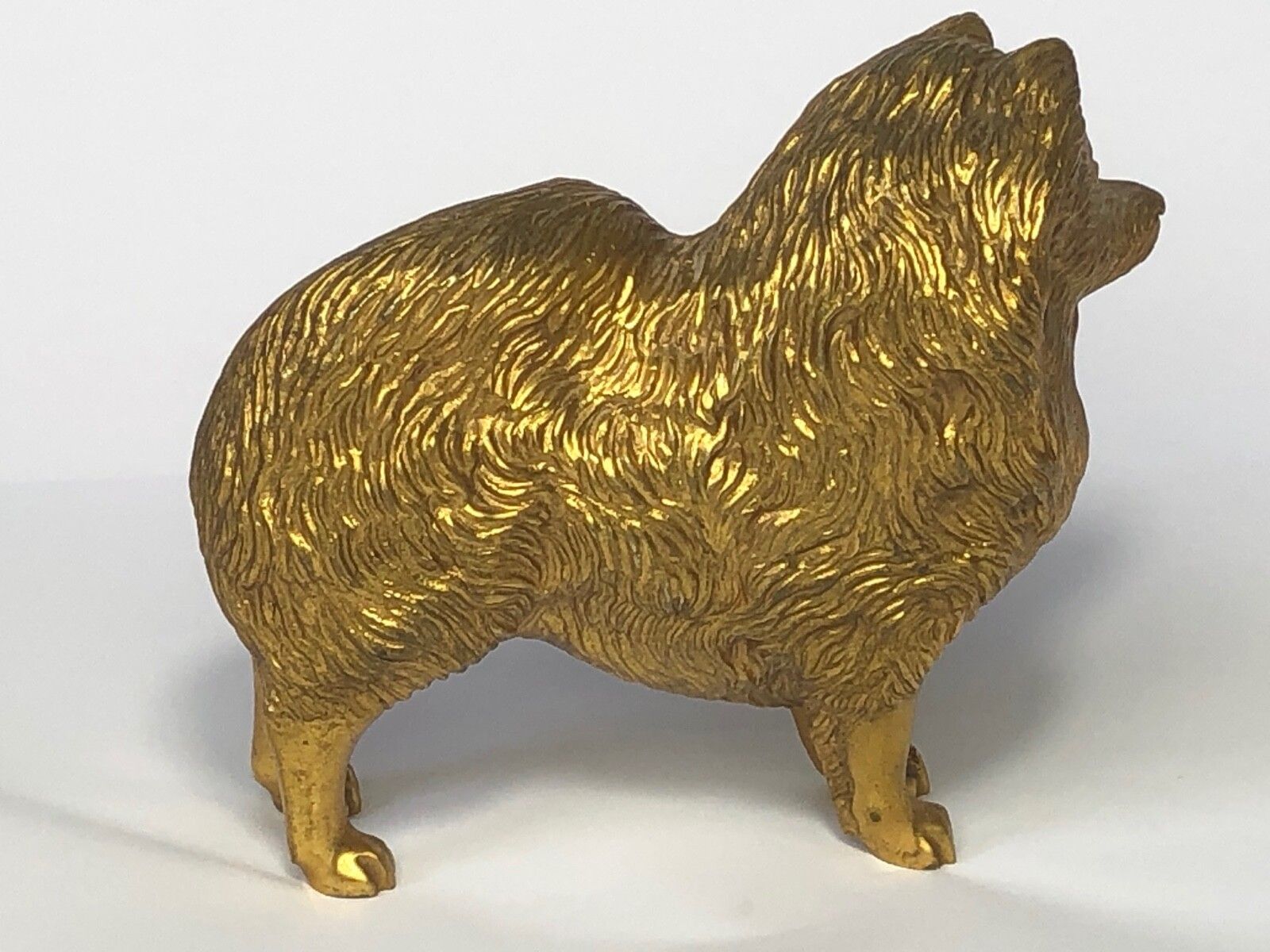 Antique Art Deco Gilt Bronze Spitz Dog Animal Car Mascot Signed A G Ward photo furniture