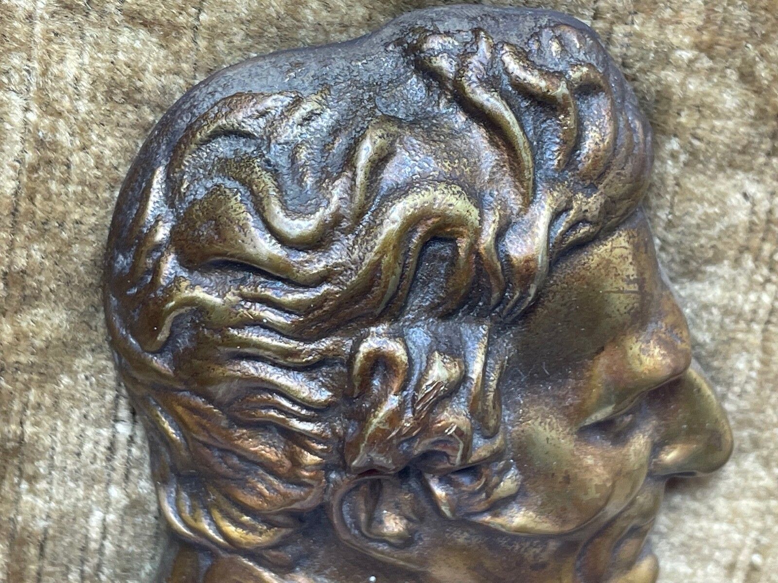 Early Victorian Gilded Ormolu Bronze Portrait Duke Wellington Wall Plaque Sculpture photo buy