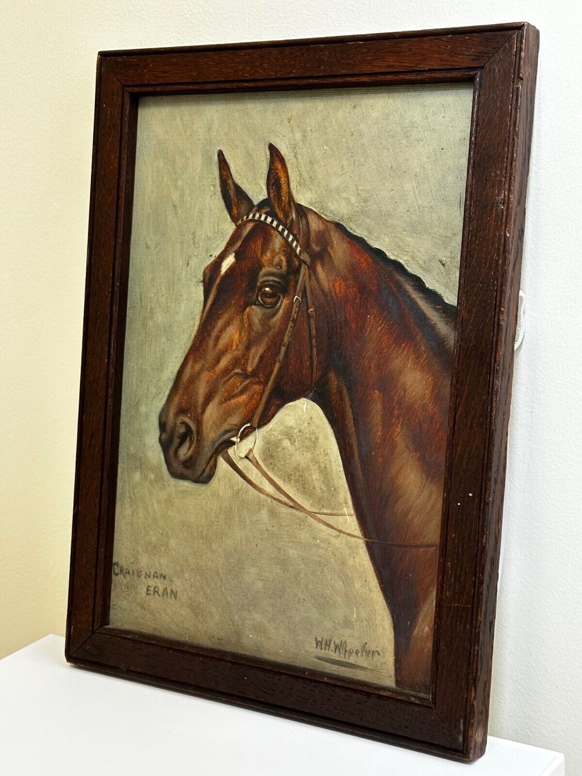 Equestrian Oil Portrait Of Champion Racehorse Craig An Eran By Walter Herbert Wheeler photo buy