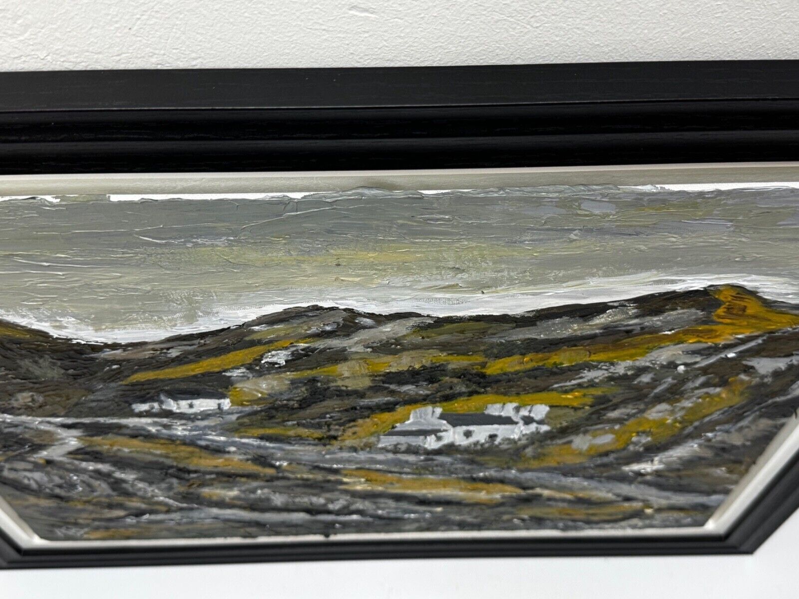 Welsh Landscape Painting Cottages, Carneddau Mountains Snowdonia After Kyffin Williams photo vintage