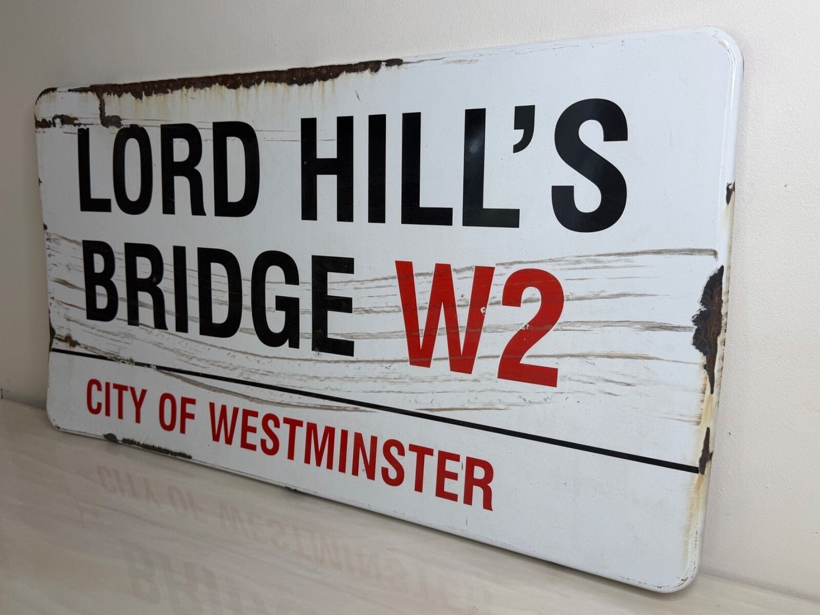 photo furniture Mid Century Lord Hill’s Bridge W2 Original City Of Westminster Enamel Street Sign Sir Misha Black Design