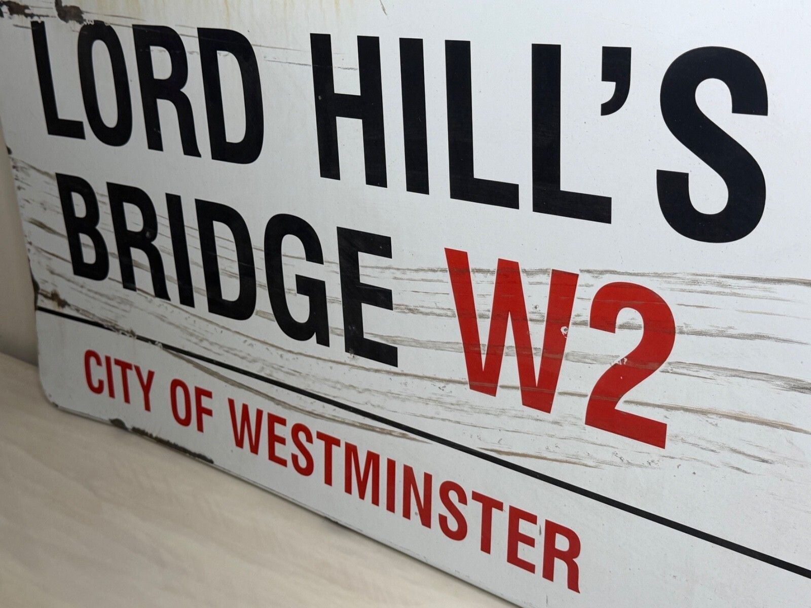 photo buy Mid Century Lord Hill’s Bridge W2 Original City Of Westminster Enamel Street Sign Sir Misha Black Design