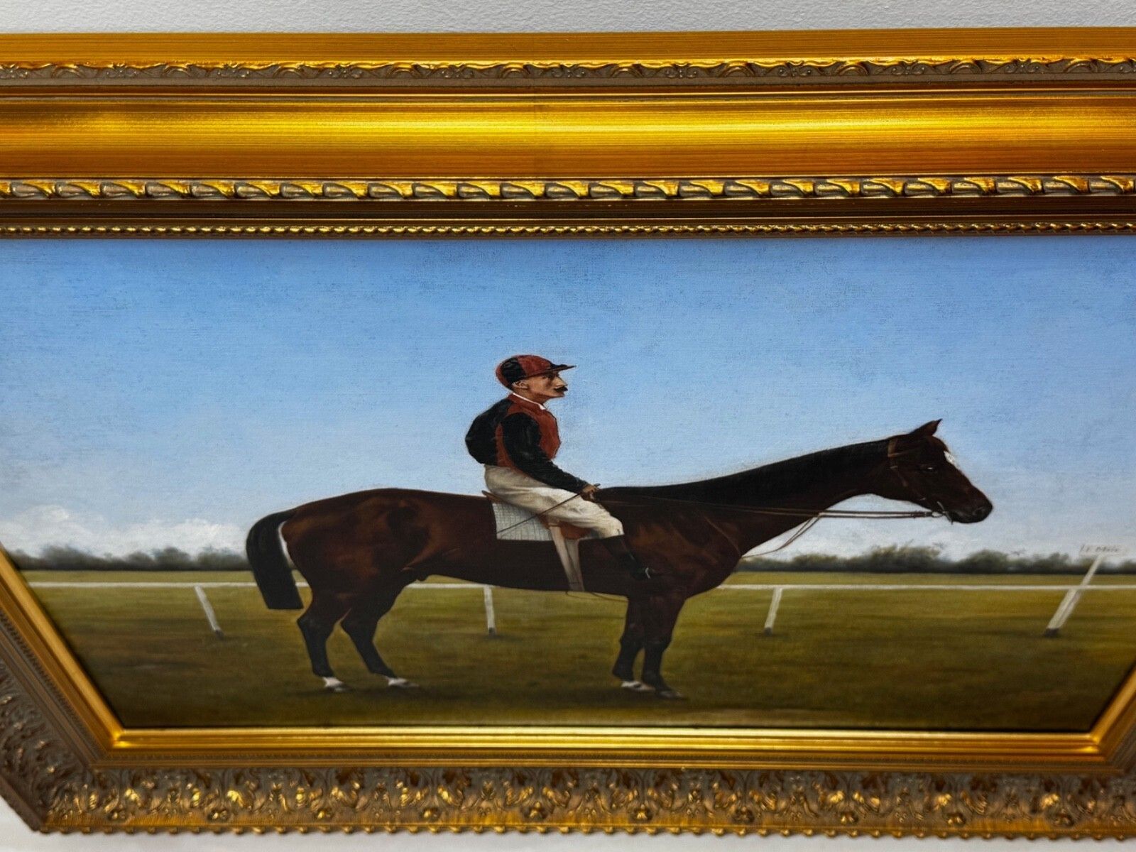 19th Century Equestrian Oil Painting Master Walter Winner Governor’s Cup Colombo Races The Manner Harry Hall photo vinterior