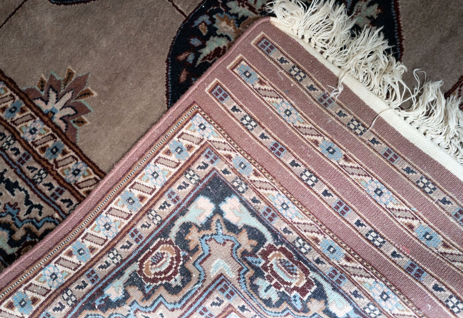 Fine Hand Knotted Ivory Wool Rug Triple Floral Medallion, 240 Kpsi photo for sale