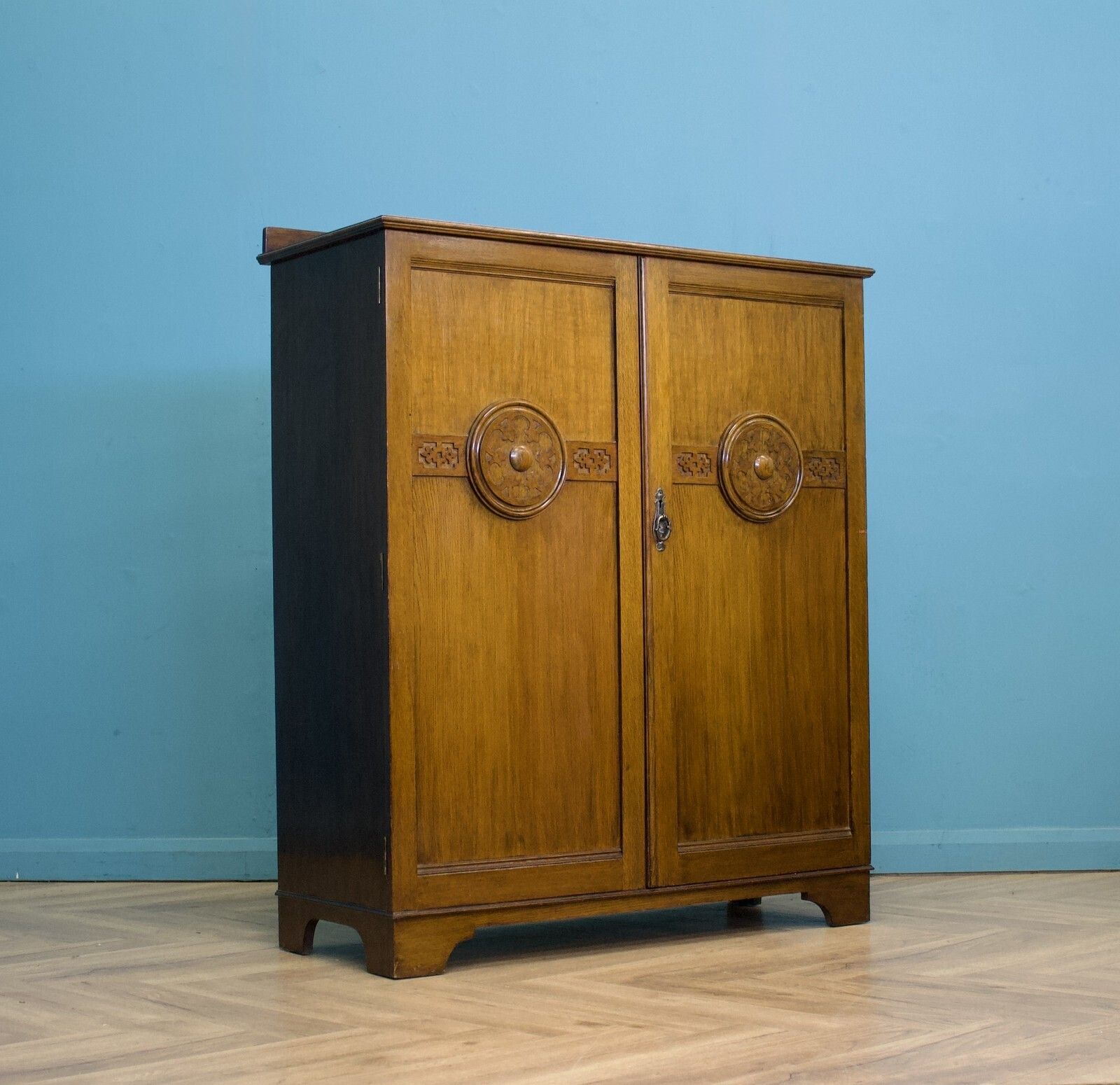 Art Deco Oak Tallboy / Compactum The Valet, 1930s #1761 photo furniture