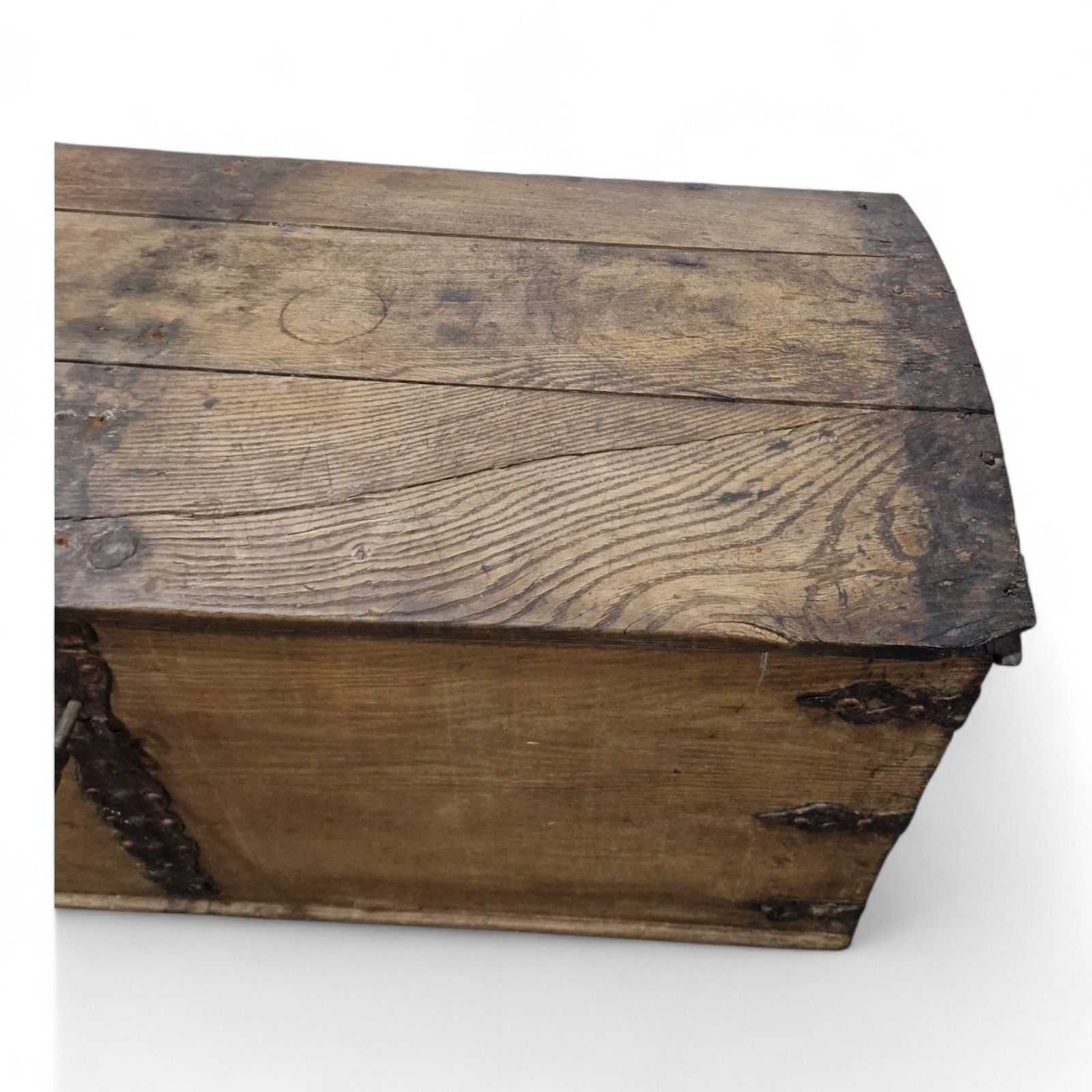 Continental Wooden Storage Chest Dome Top Rustic Coffer Blanket Box Large photo vinterior