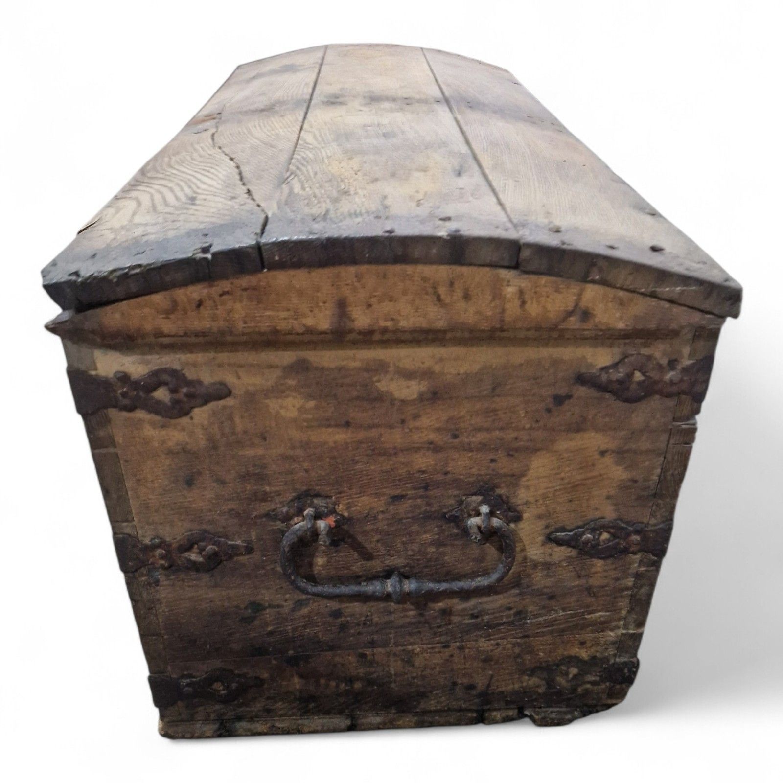Continental Wooden Storage Chest Dome Top Rustic Coffer Blanket Box Large photo vintage