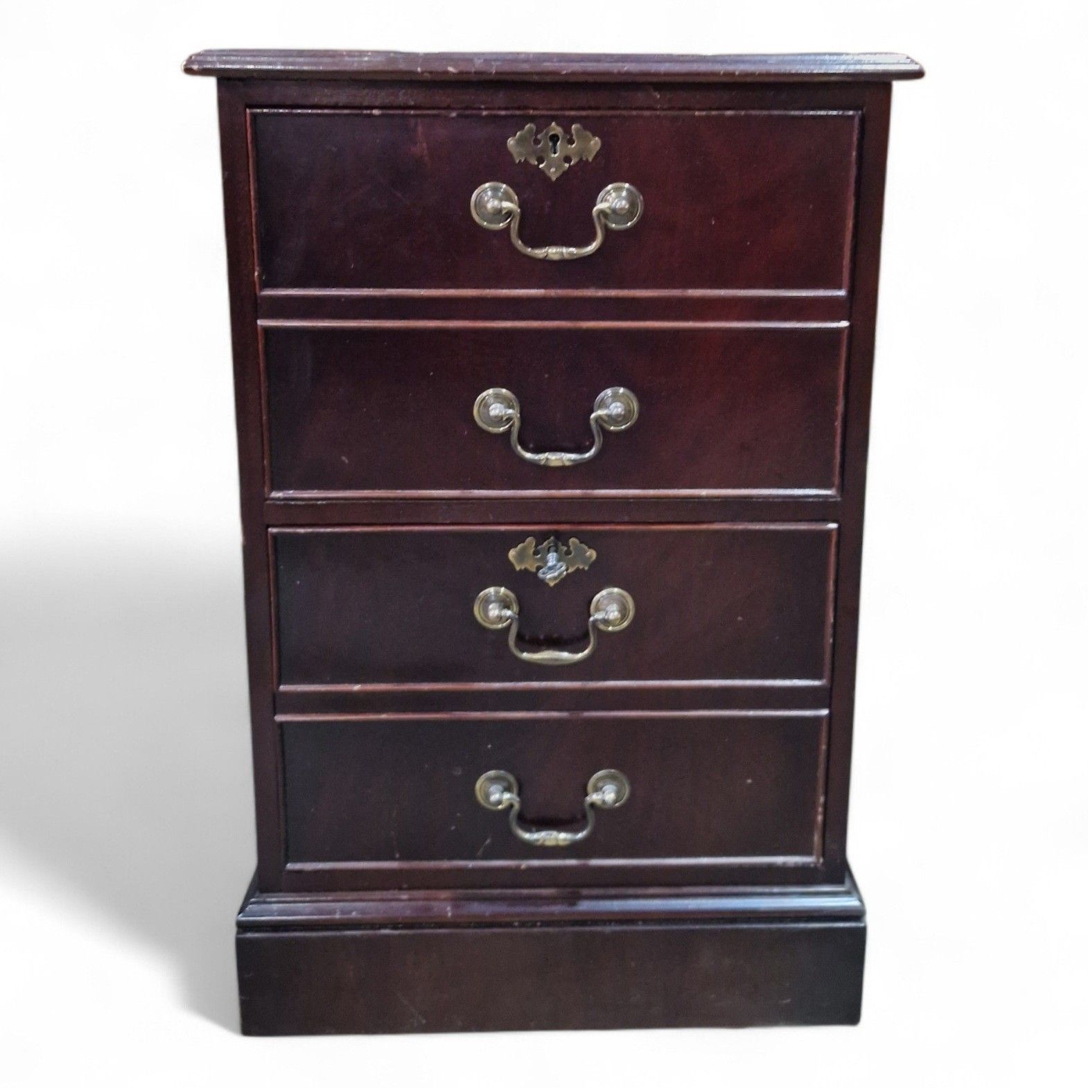 Mahogany Filing Cabinet Leather Top 2 Drawer Georgian Regency Style photo for sale