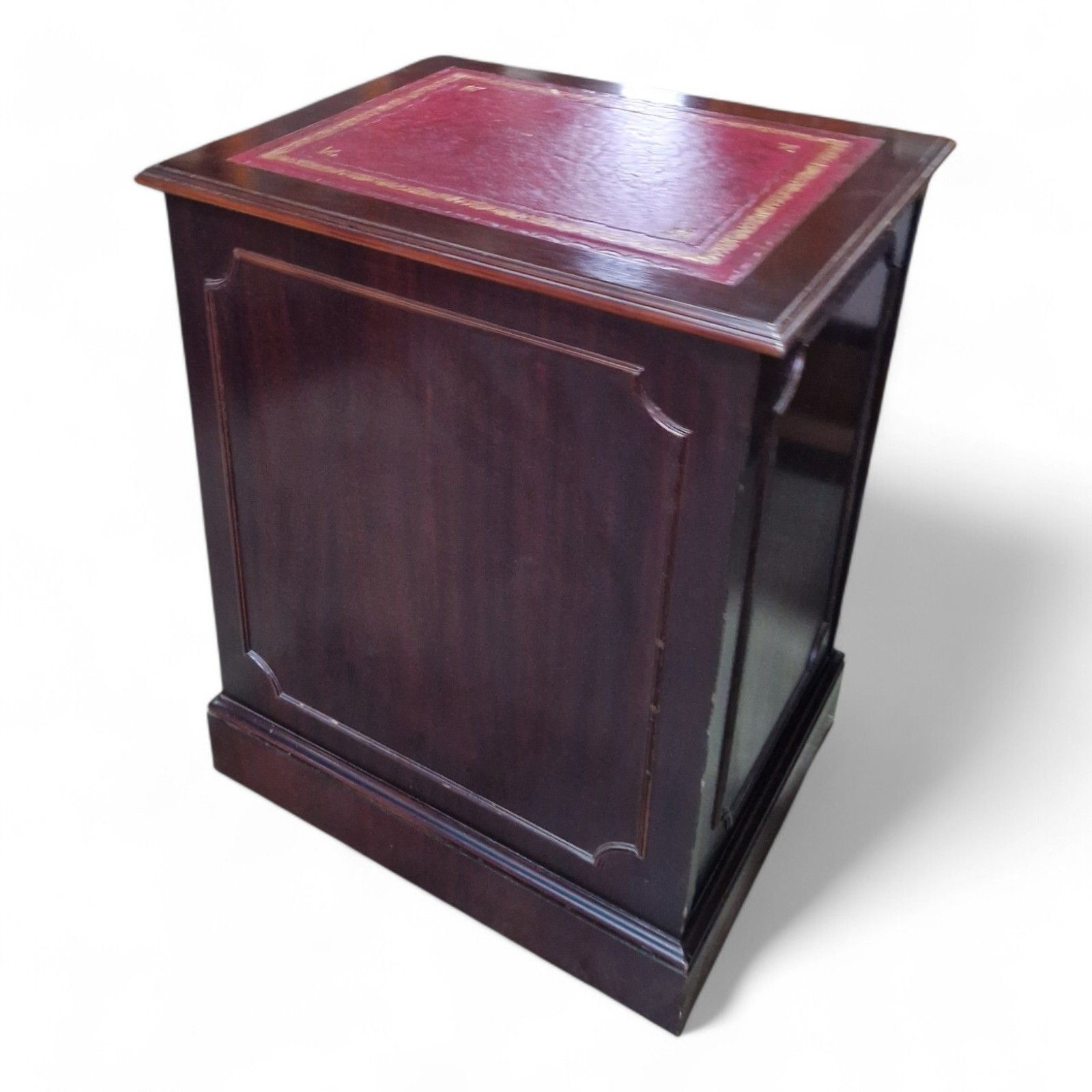 photo vinterior Mahogany Filing Cabinet Leather Top 2 Drawer Georgian Regency Style