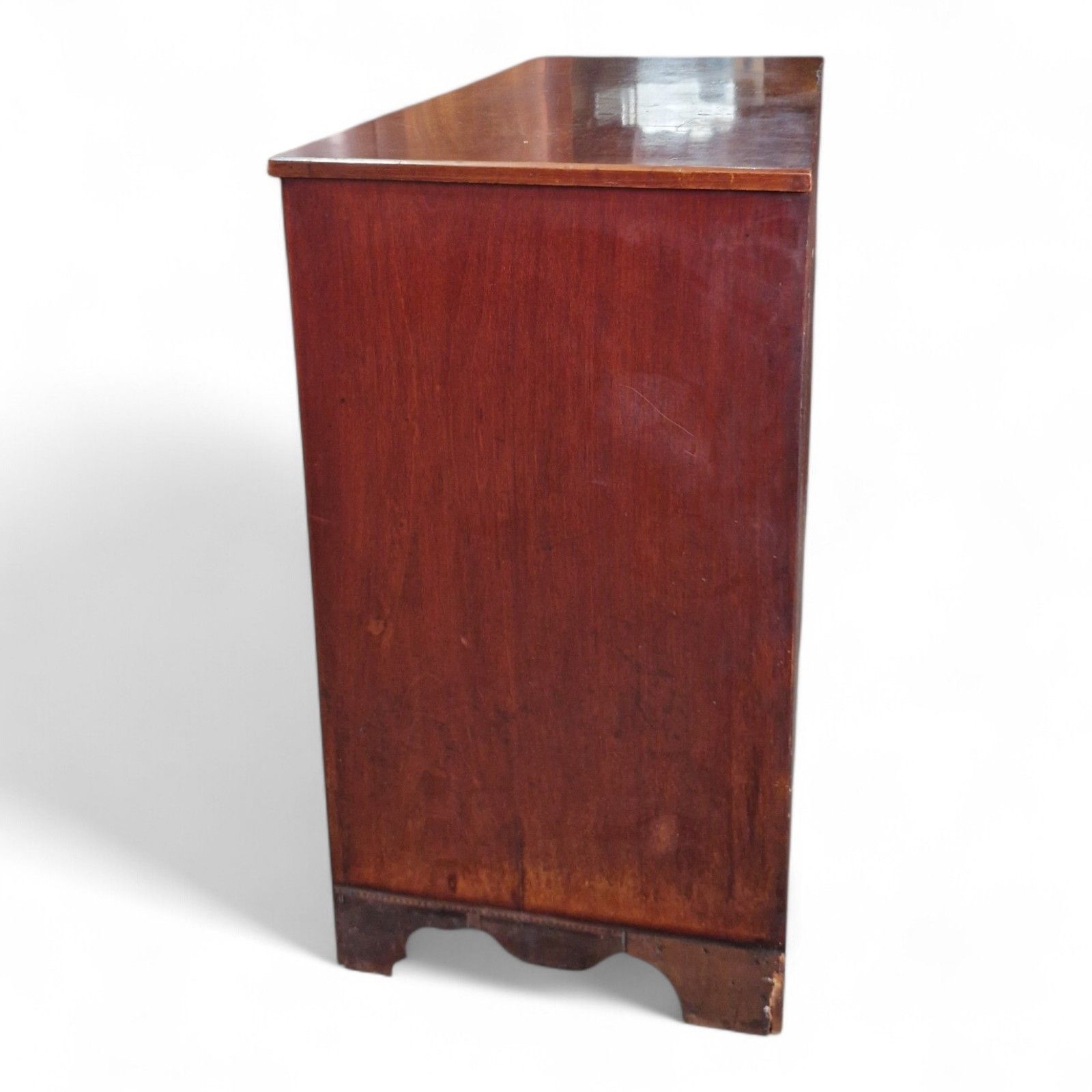 295.0 Antique Georgian Mahogany Chest Of Drawers Inlaid 6 Drawer Large Chest photo