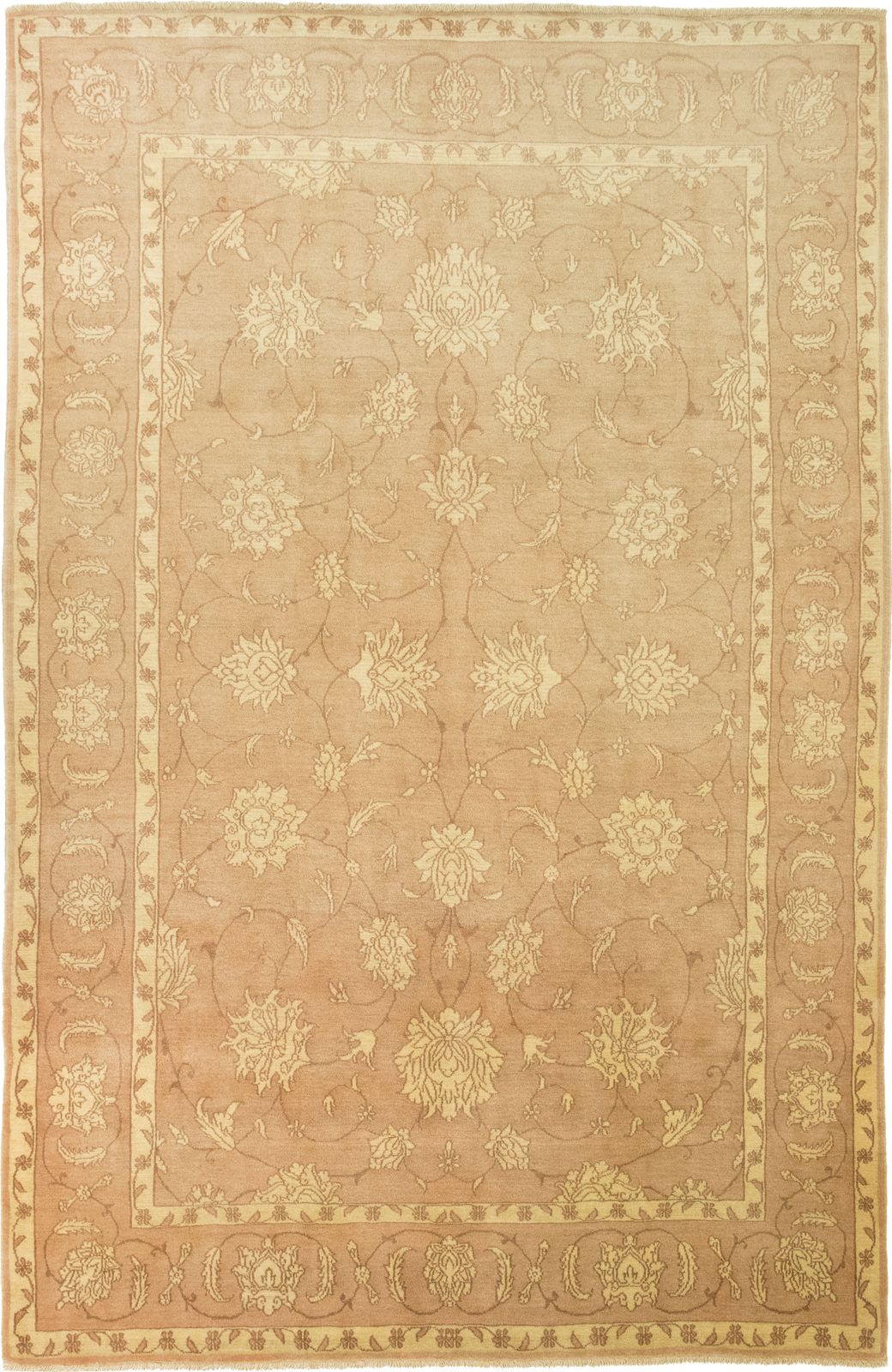 Modern Isfahan Rug, 315 × 202 Cm, Beige And Cream