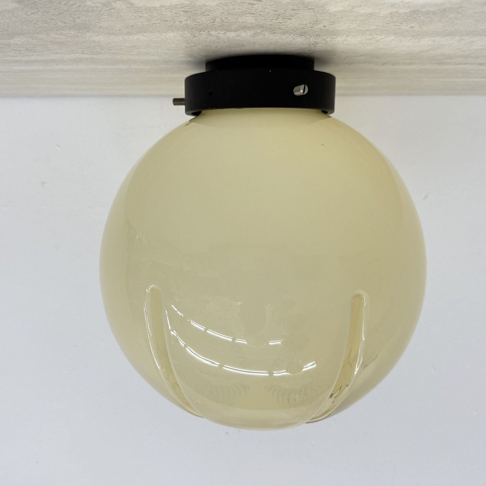 photo vinterior Mid-Century Italiaanse glazen plafondlamp, jaren 1970