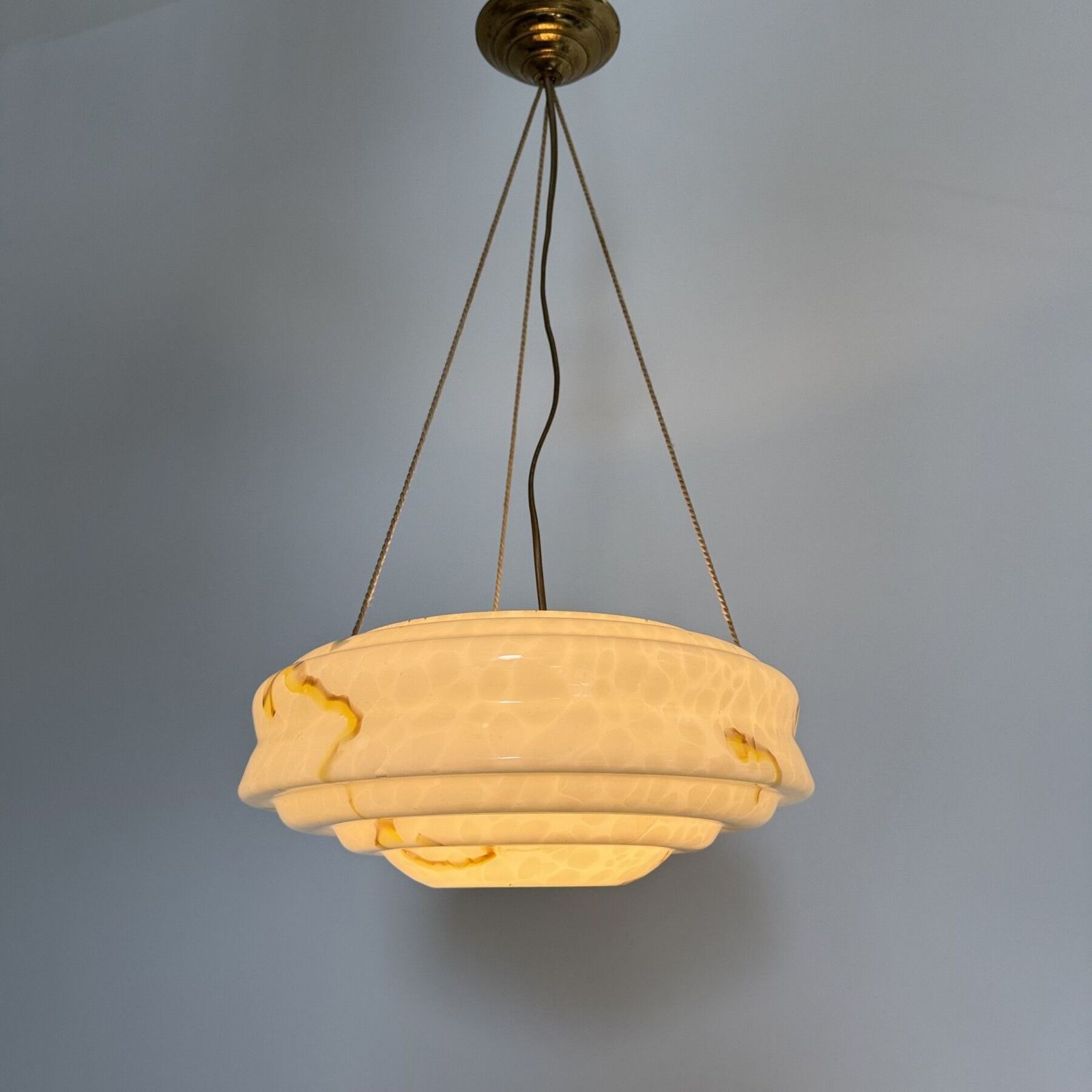 Art Deco Glass Hanging Lamp , 1950s photo furniture