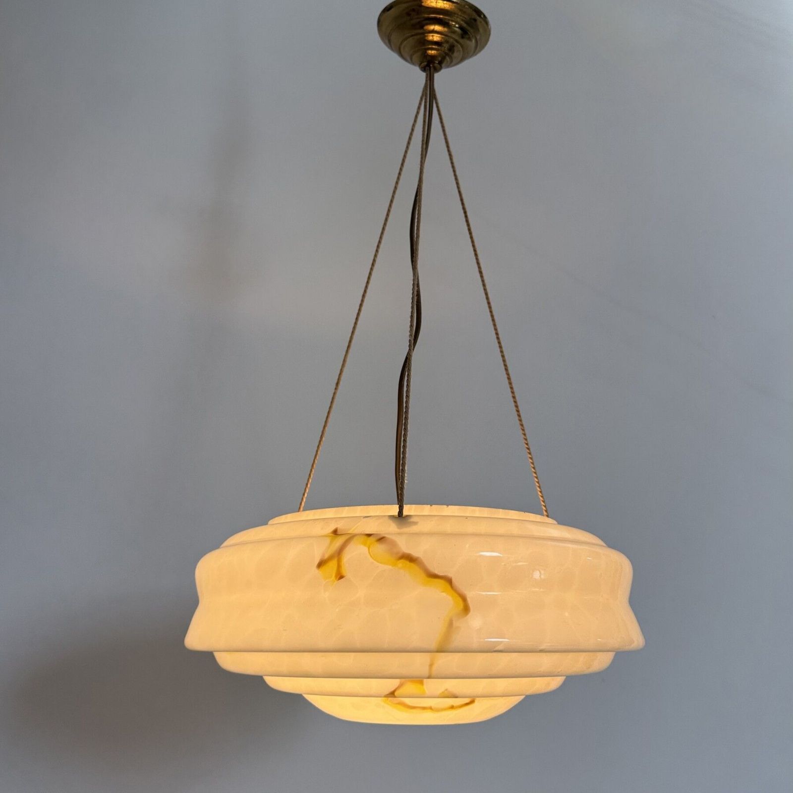 Art Deco Glass Hanging Lamp , 1950s photo buy