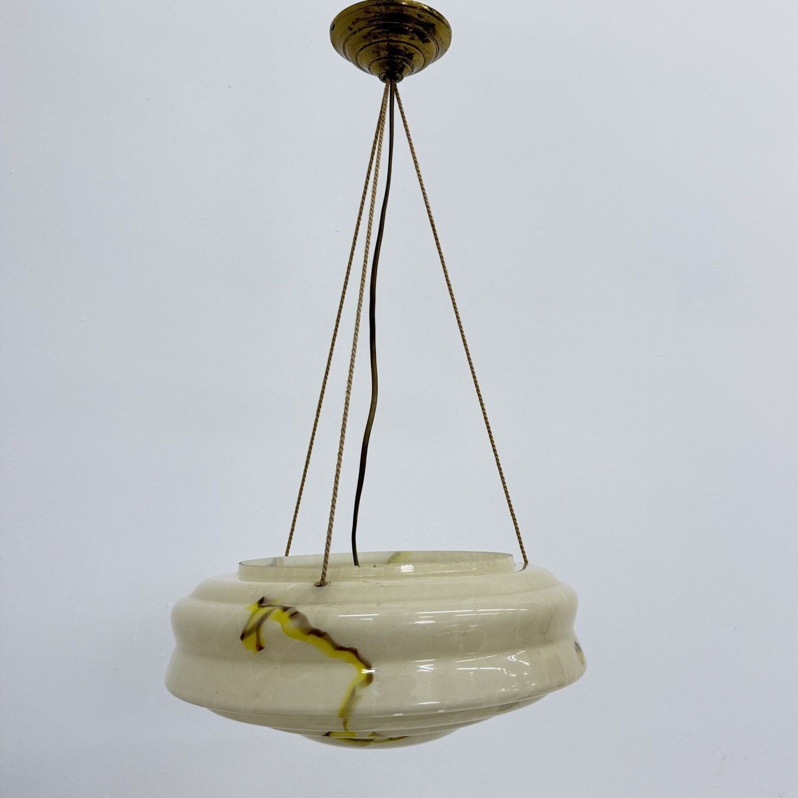 photo vinterior Art Deco Glass Hanging Lamp , 1950s