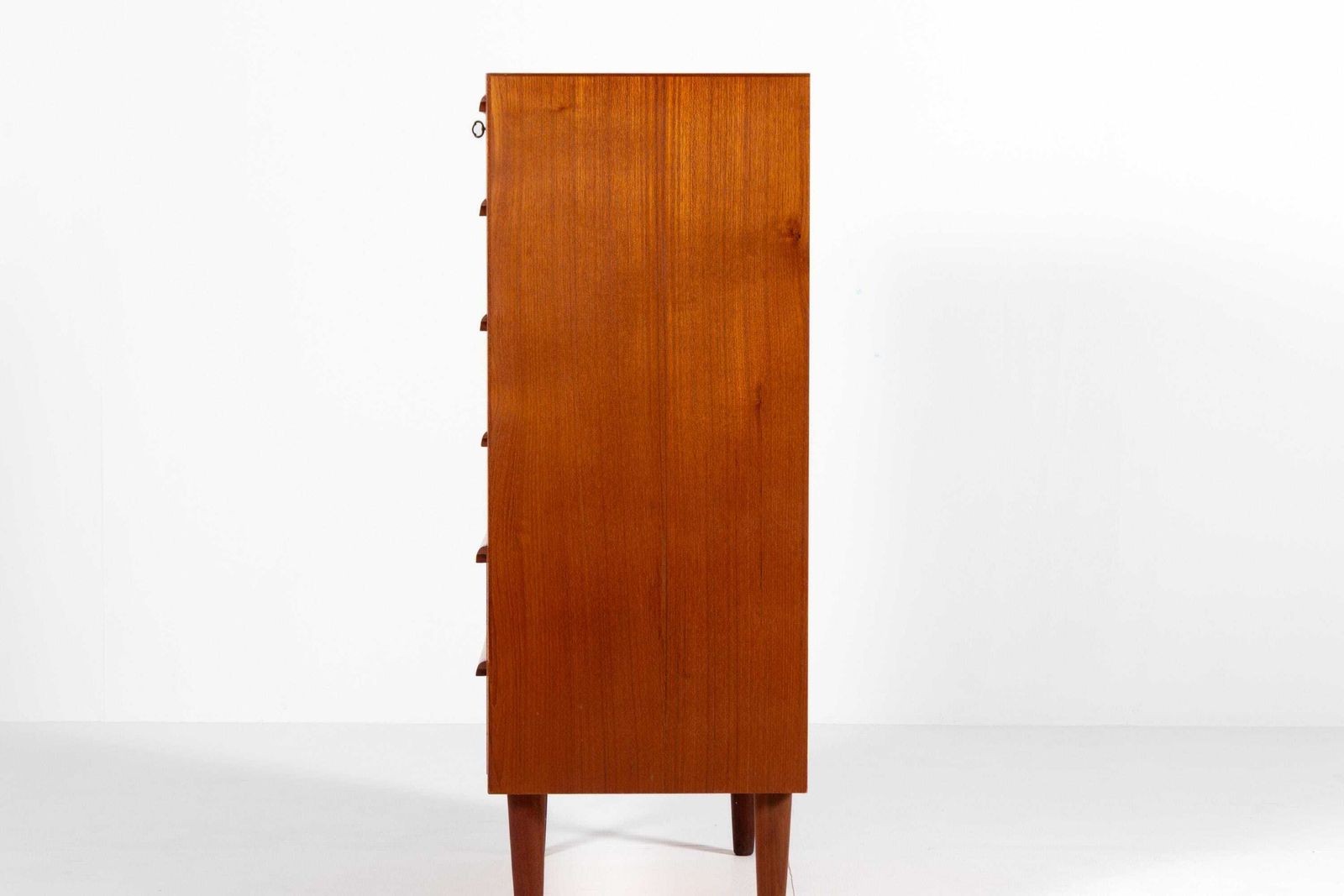 1042.0 Vintage 1960s Teak Tallboy Chest Of Six Drawers, Denmark photo