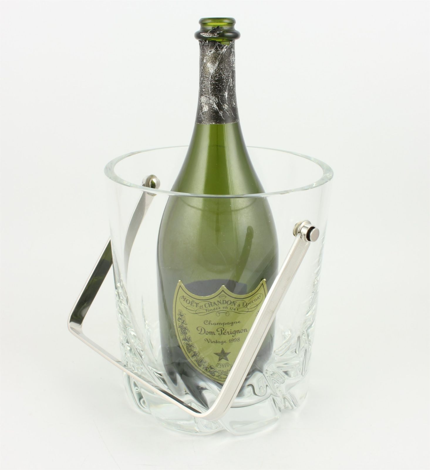 Vintage Daum Crystal Glass Wine Cooler. Heavy French Champagne Bucket. photo furniture