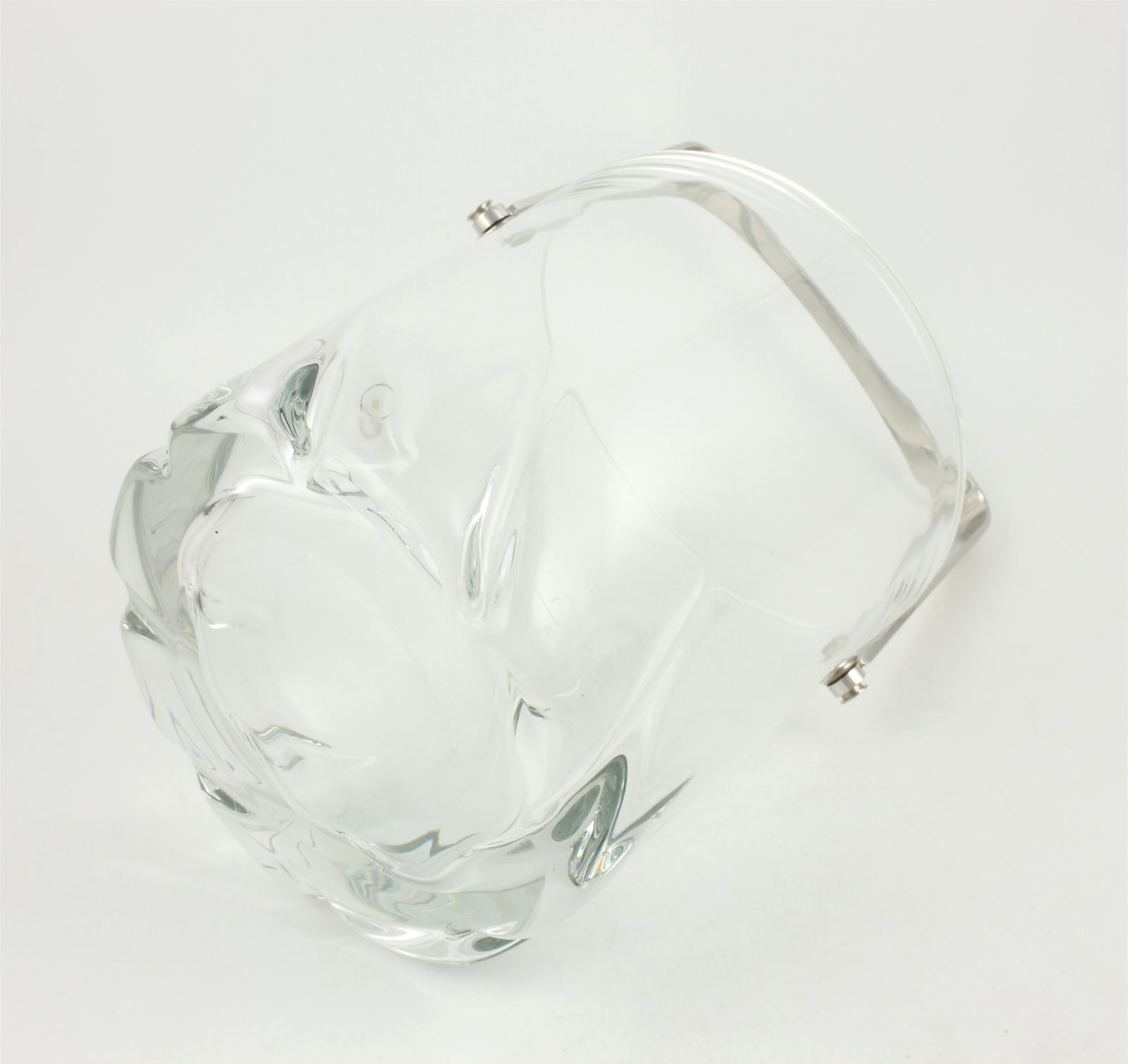 Home Decor Vintage Daum Crystal Glass Wine Cooler. Heavy French Champagne Bucket. photo