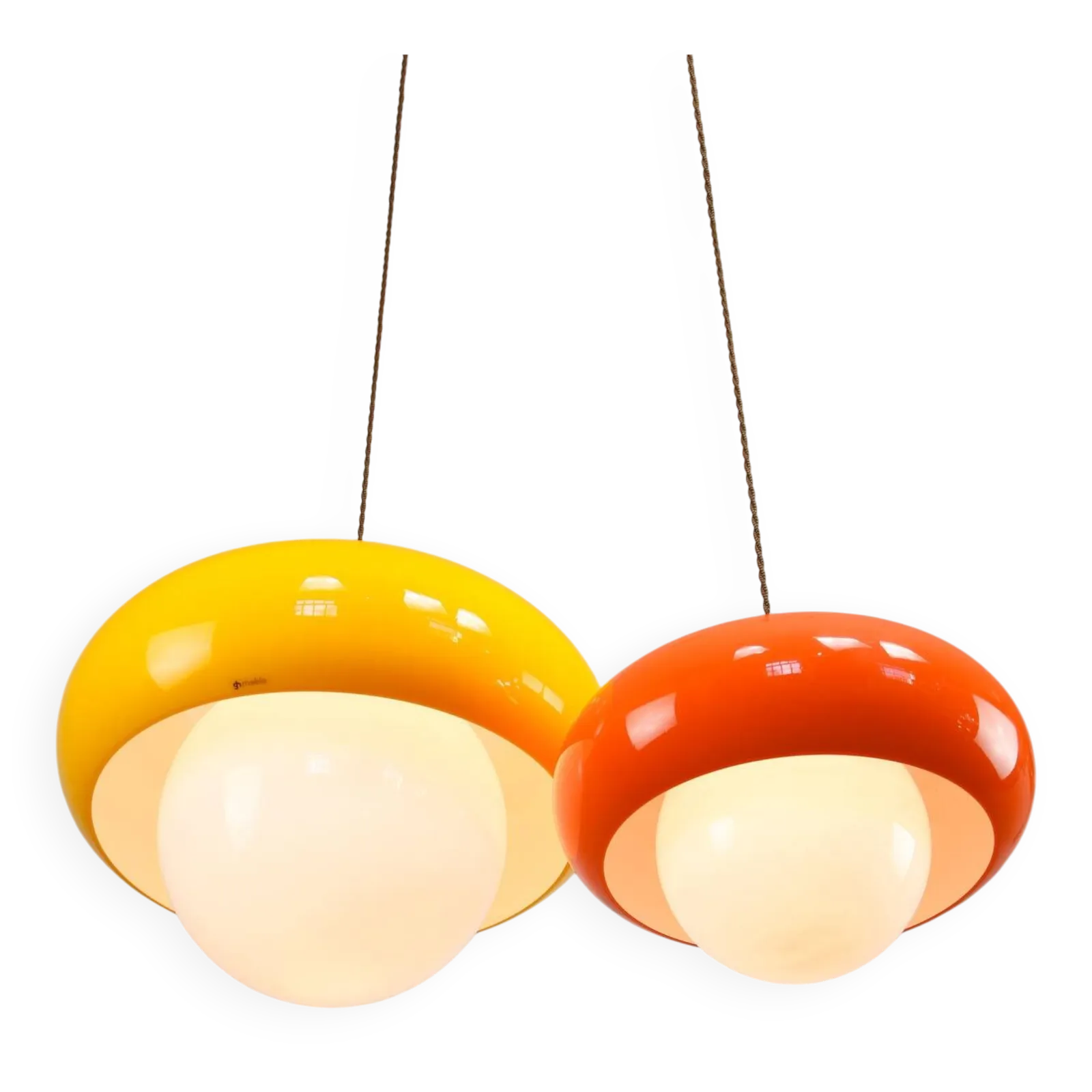 Space Age model Best hanglampen van Guzzini, jaren 1970, set van 2