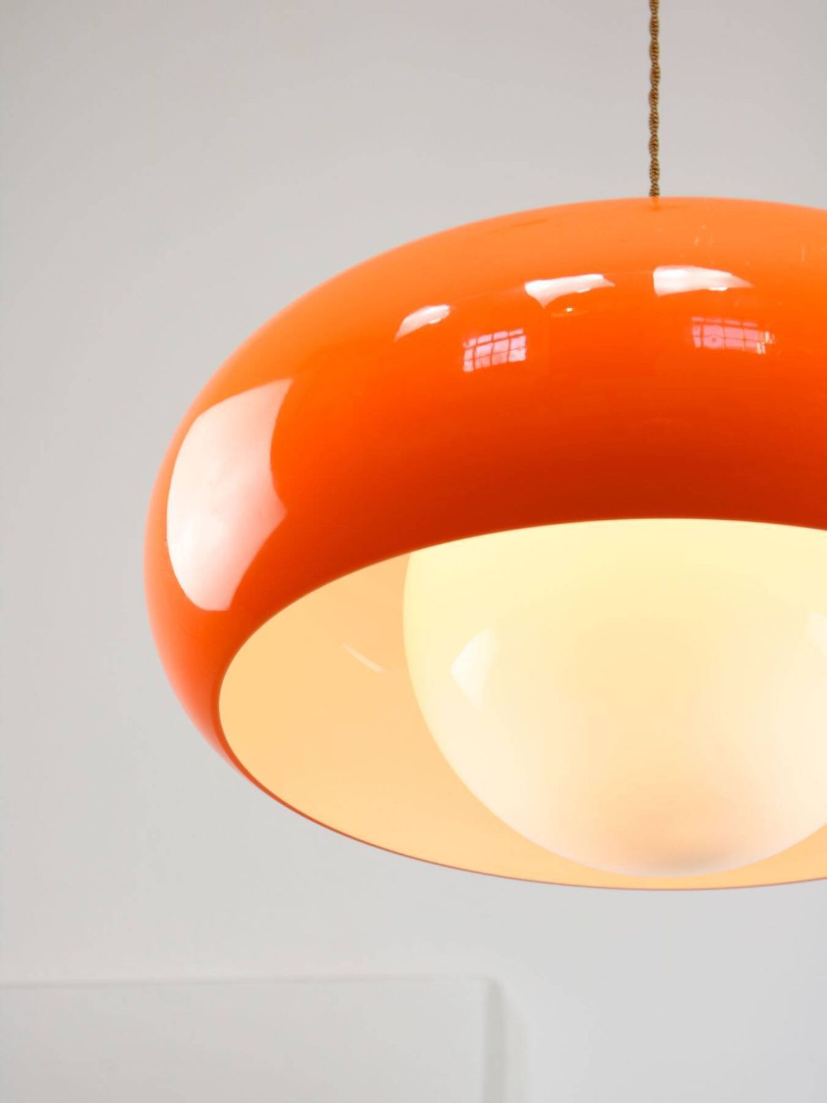 Grote Space Age hanglamp model Best van Guzzini in oranje, jaren 1970 photo buy