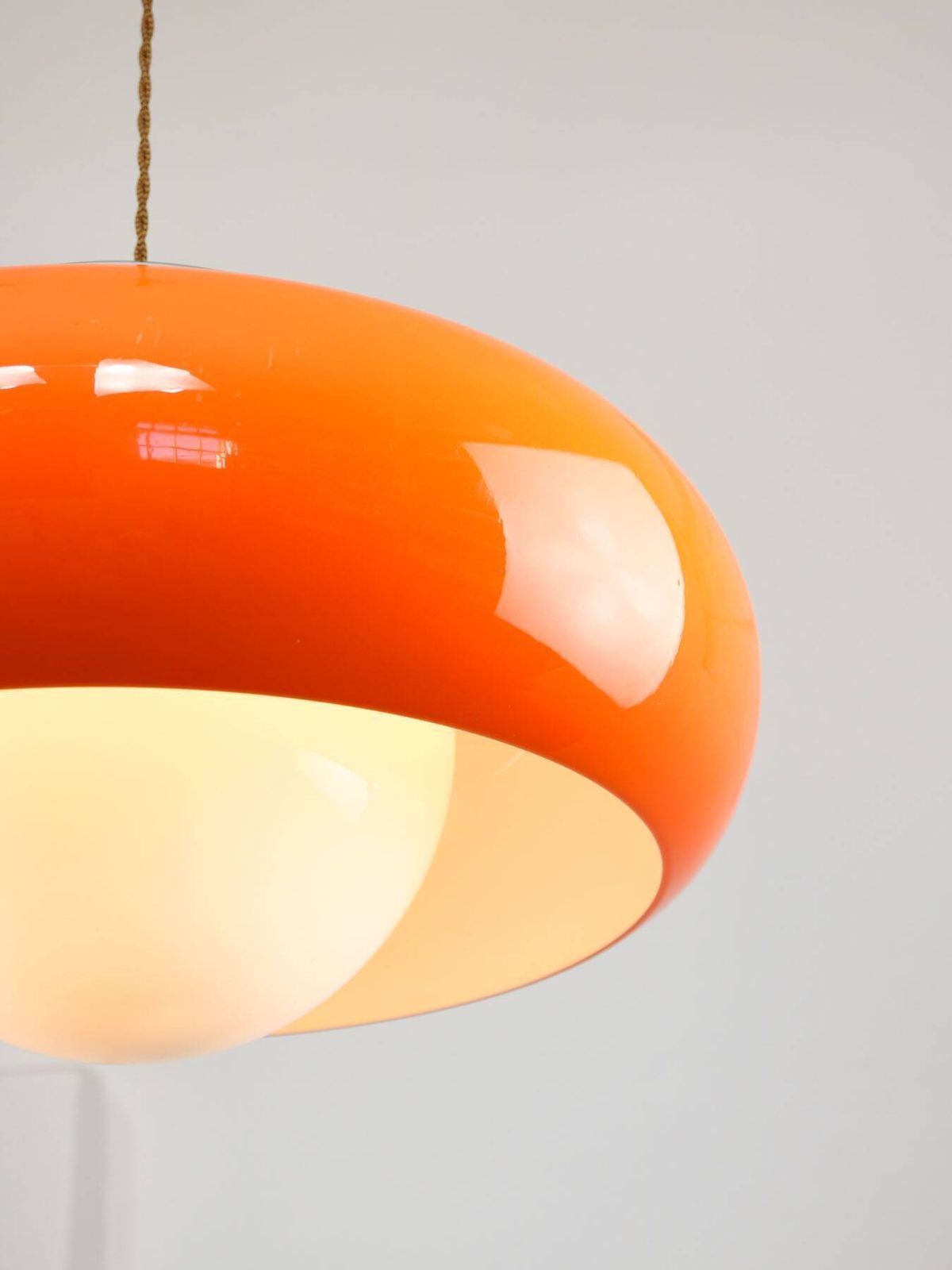 Grote Space Age hanglamp model Best van Guzzini in oranje, jaren 1970 photo vintage