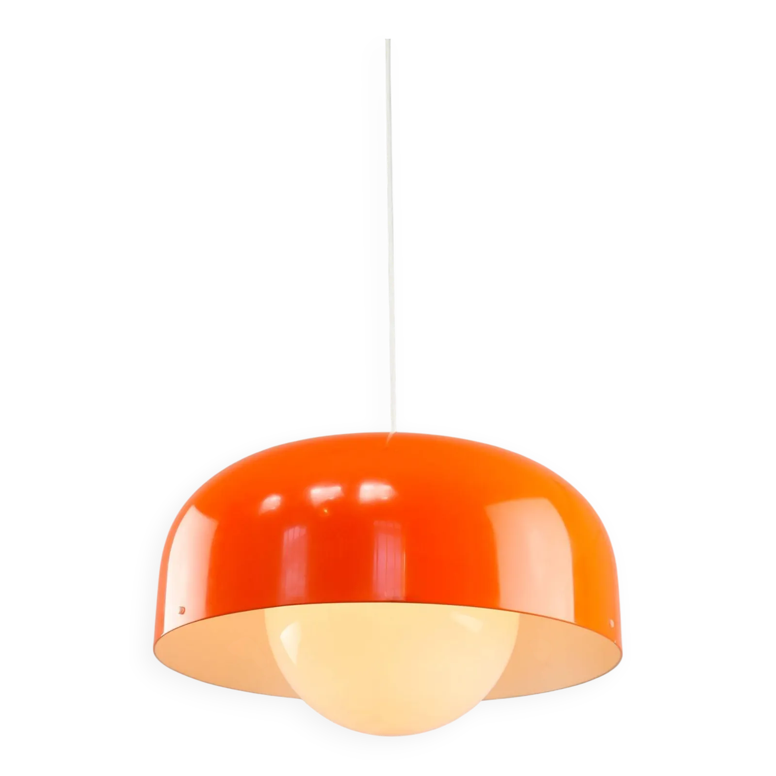 Grote Space Age hanglamp van Guzzini in oranje, jaren 1970