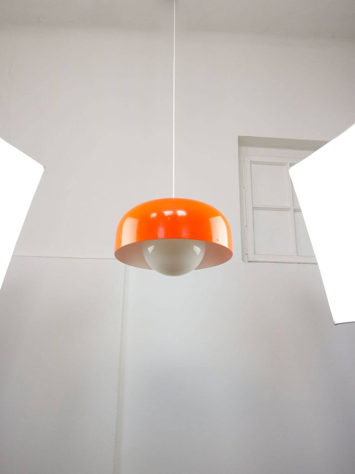 Grote Space Age hanglamp van Guzzini in oranje, jaren 1970 photo buy